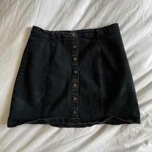 Black Denim Skirt